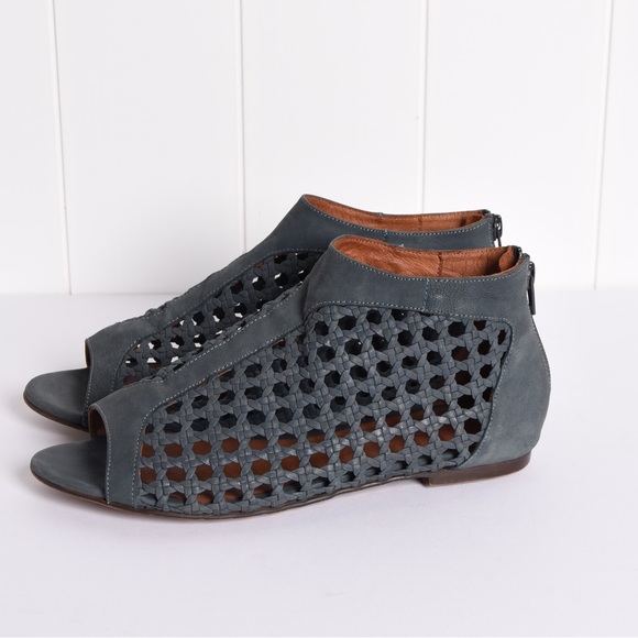 Sundance Women’s Delphia peep toe leather sandals, blue, size EU38/US 7.5 - Picture 4 of 10